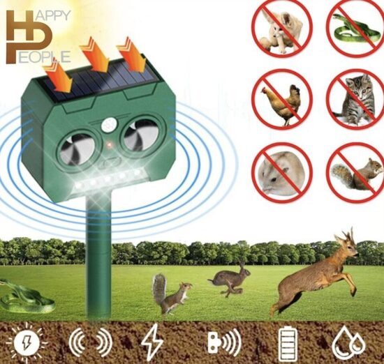 Saulės baterija pakraunamas gyvūnų repelentas, 4 vnt.